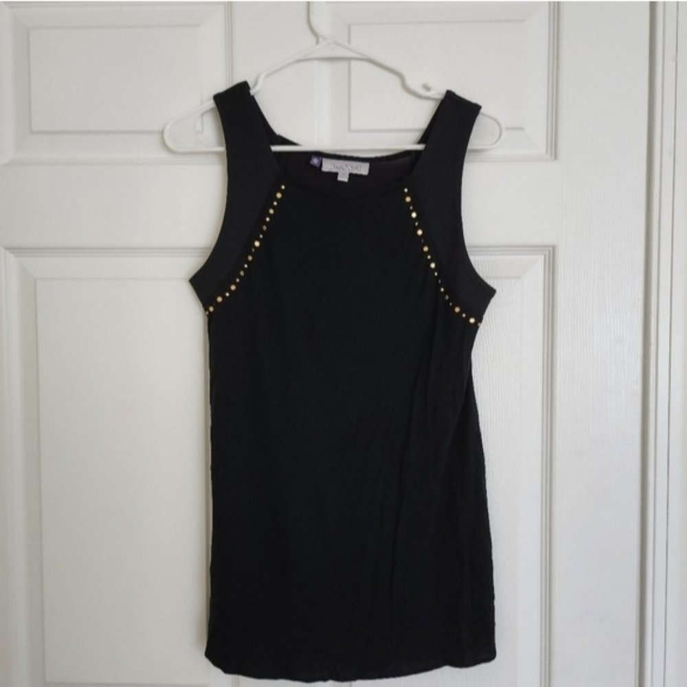 Jennifer Lopez black tank with gold detailing Med